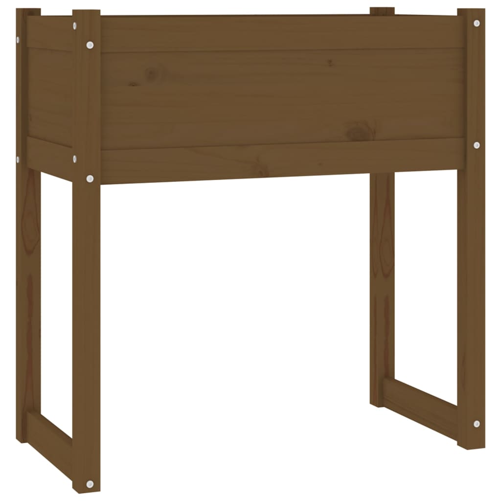 Vidaxl plantenbak 78x40x81 cm massief groenhout honingbruin