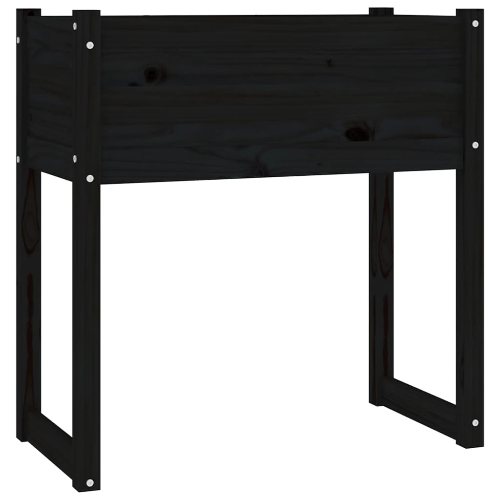 Vidaxl plantenbak 78x40x81 cm massief groenenhout zwart