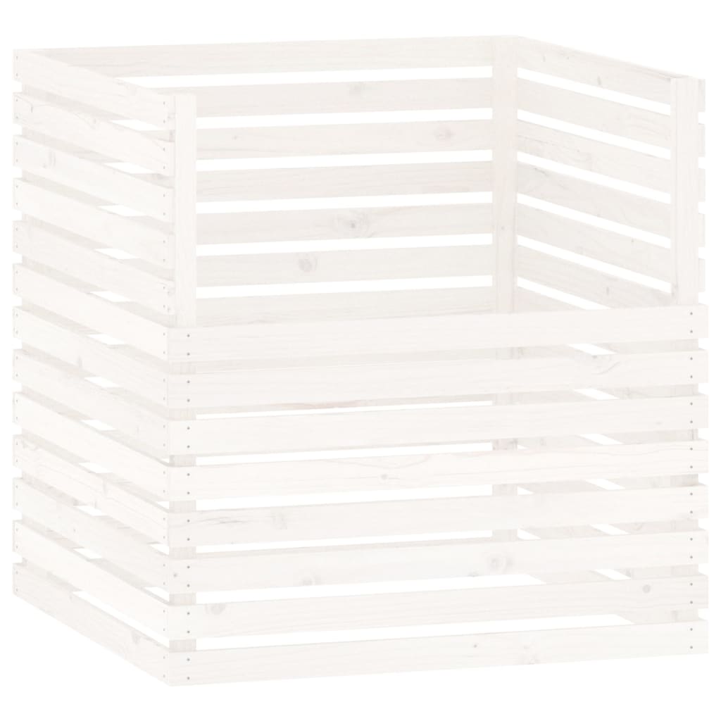 Vidaxl compostbak 100x100x102 cm massief groenhout wit