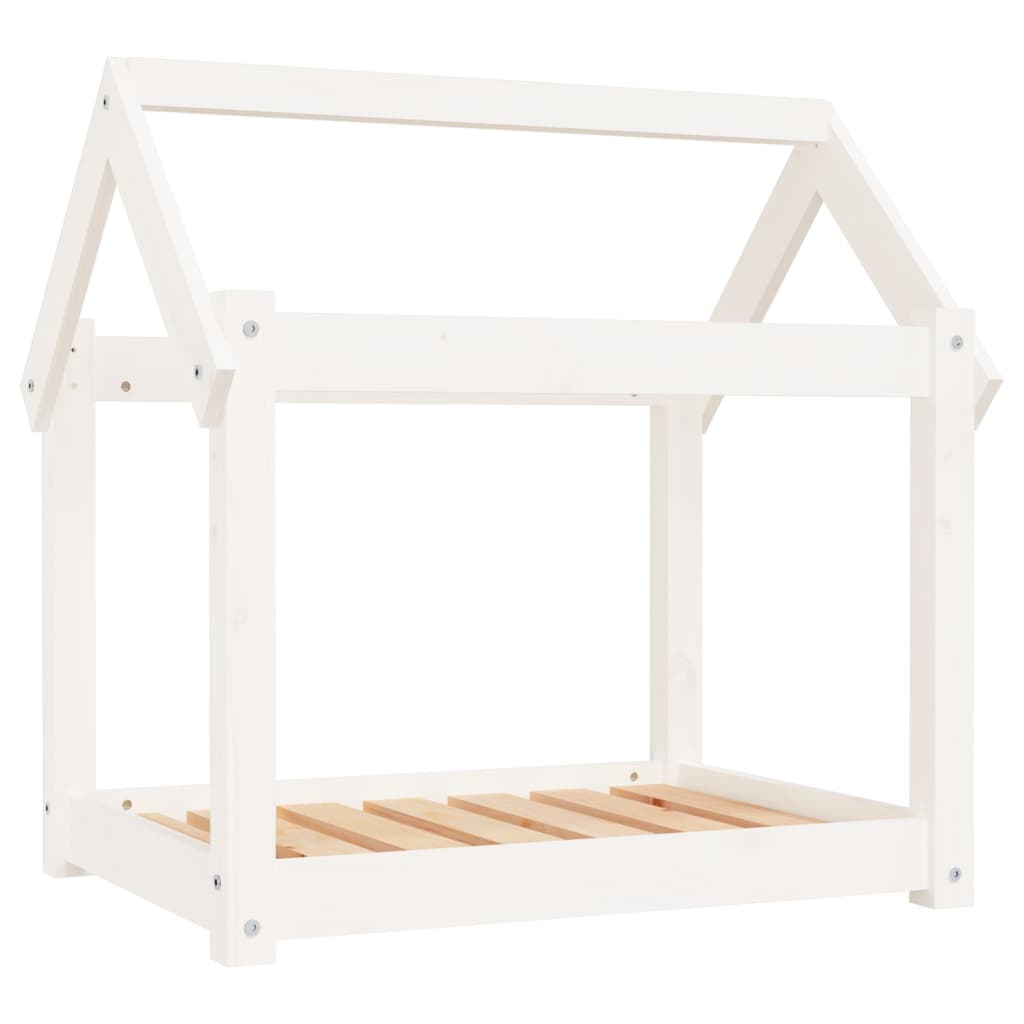 VidaXL Hondenbed 71x55x70 cm massief groenhout wit