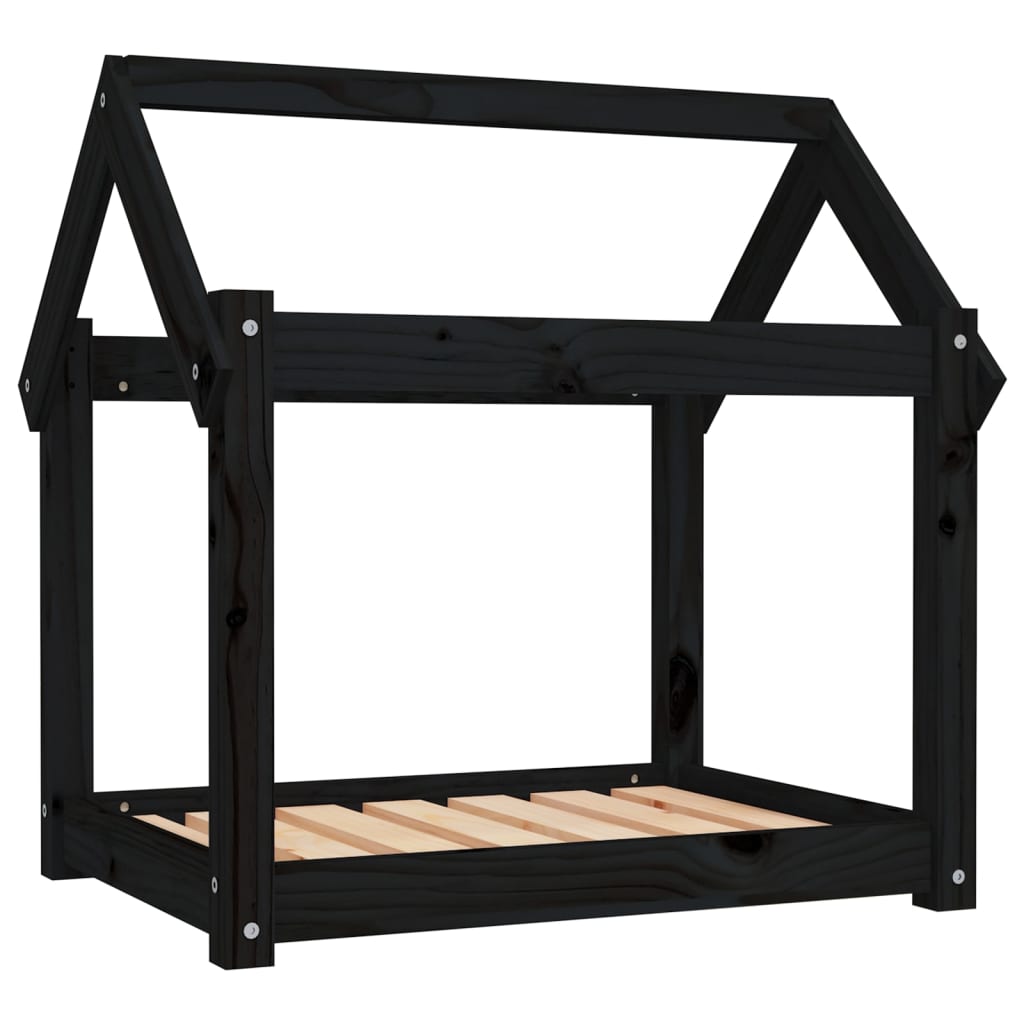 Vidaxl hondenmand 71x55x70 cm massief groenenhout zwart