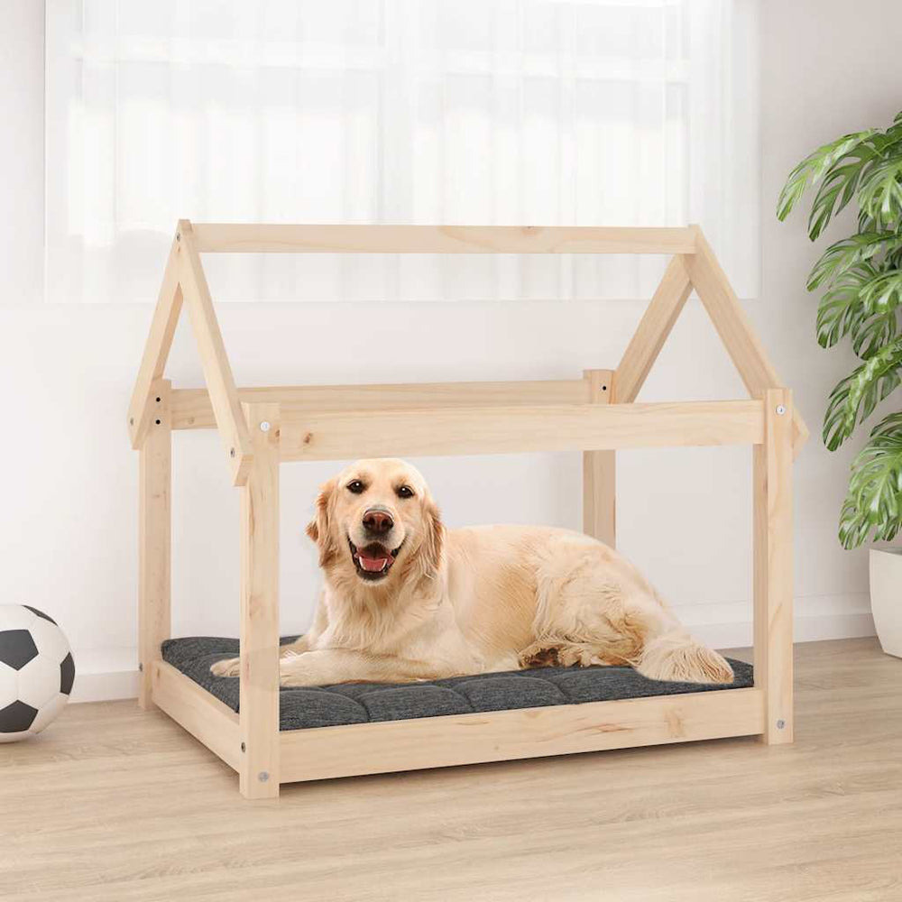 Vidaxl hondenmand 81x60x70 cm massief grenenhout