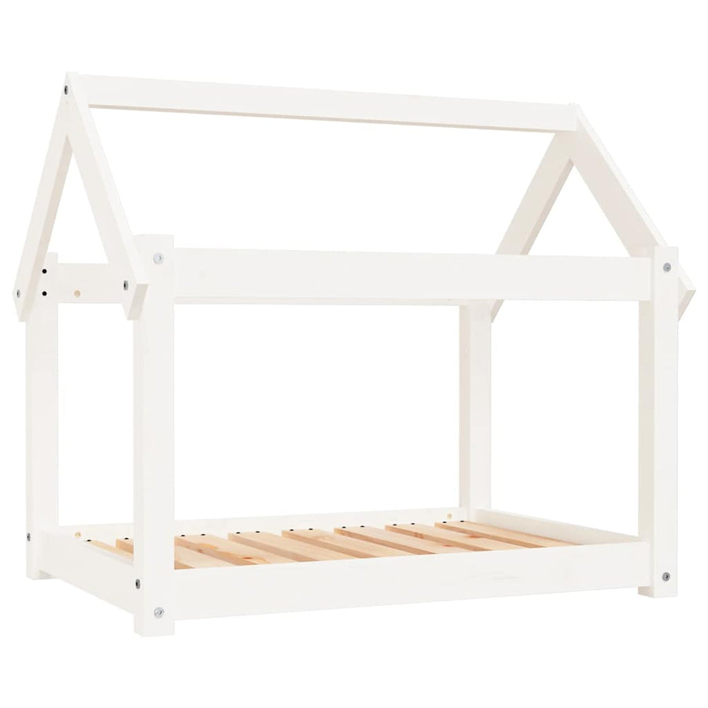 Vidaxl hondenbed 81x60x70 cm massief grenenhout wit