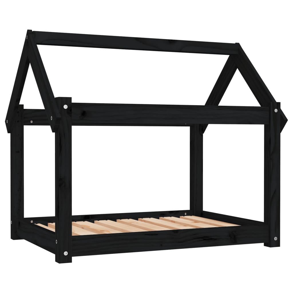 Vidaxl hondenmand 81x60x70 cm massief groenenhout zwart