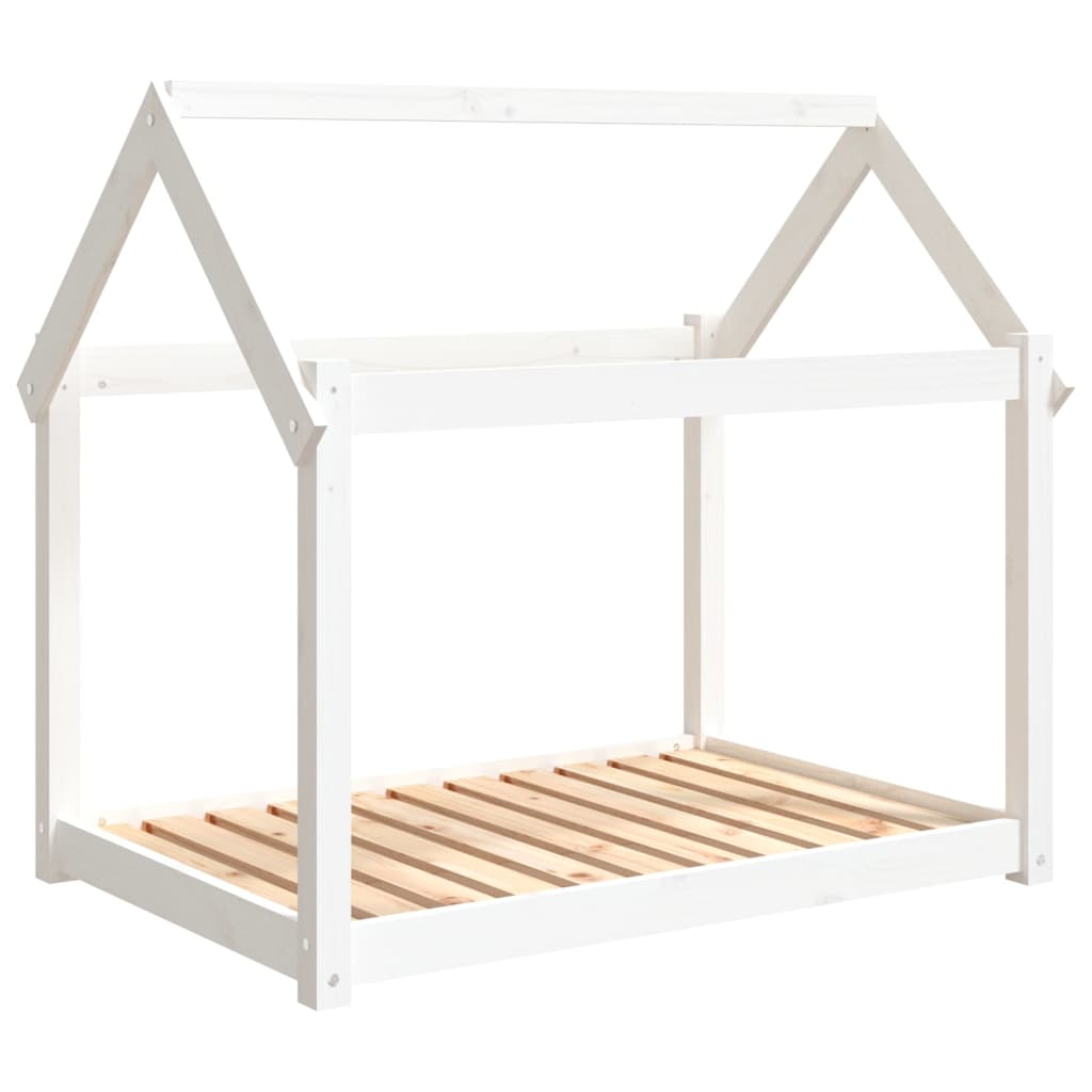Vidaxl hondenmand 101x70x90 cm massief groenhout wit