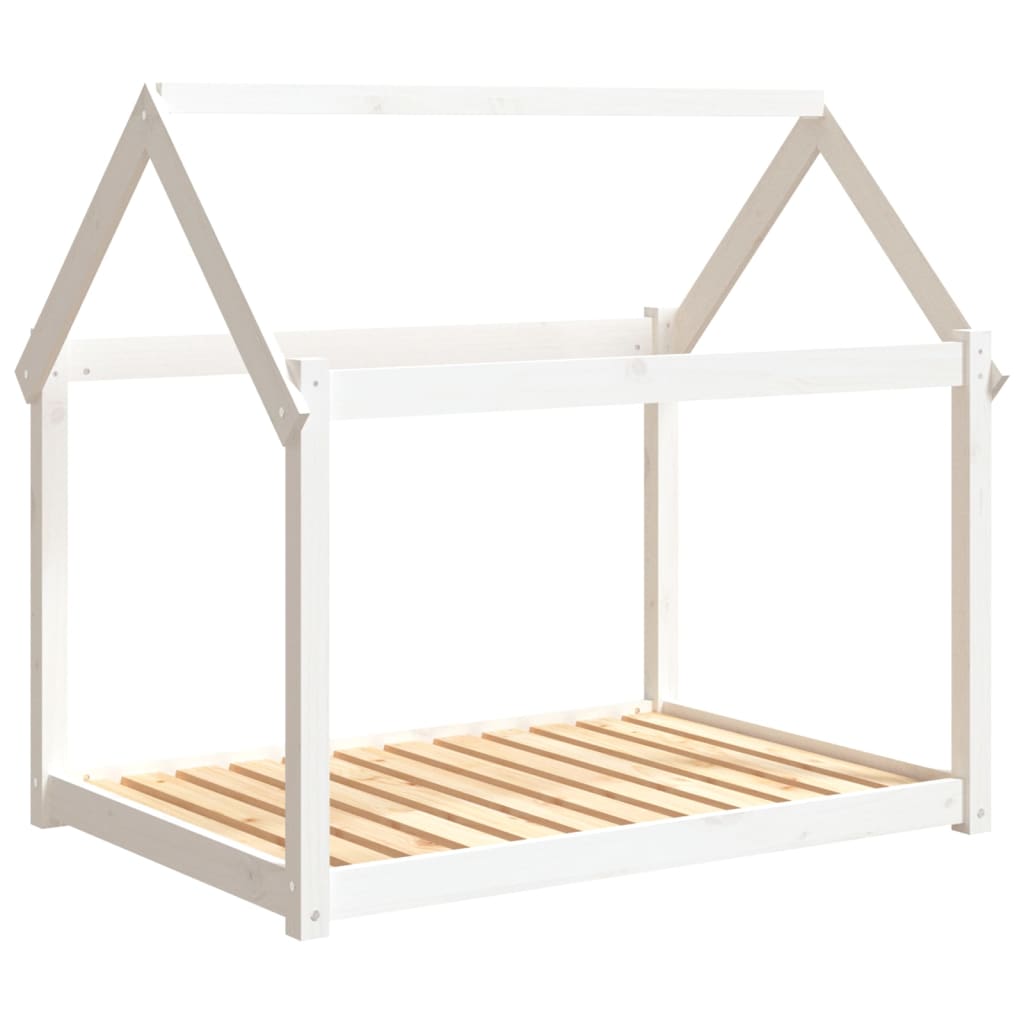 Vidaxl hondenmand 111x80x100 cm massief groenhout wit