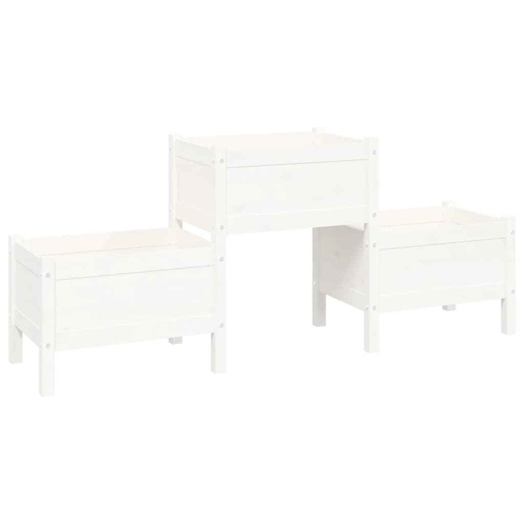 Vidaxl plantenbak 178,5x44x75 cm massief groenhout wit