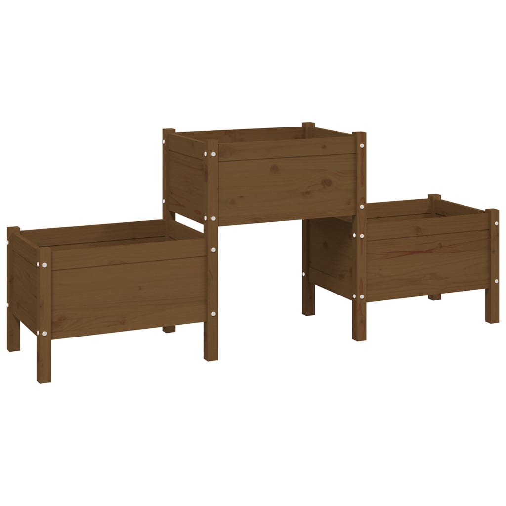 Vidaxl plantenbak 178,5x44x75 cm massief groenhout honingbruin