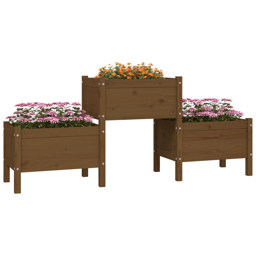 Vidaxl plantenbak 178,5x44x75 cm massief groenhout honingbruin