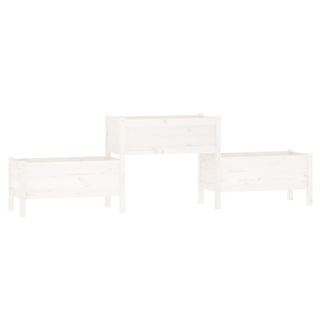 Vidaxl plantenbak 245,5x44x75 cm massief groenhout wit