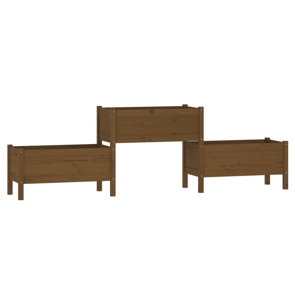 Vidaxl plantenbak 245,5x44x75 cm massief groenhout honingbruin
