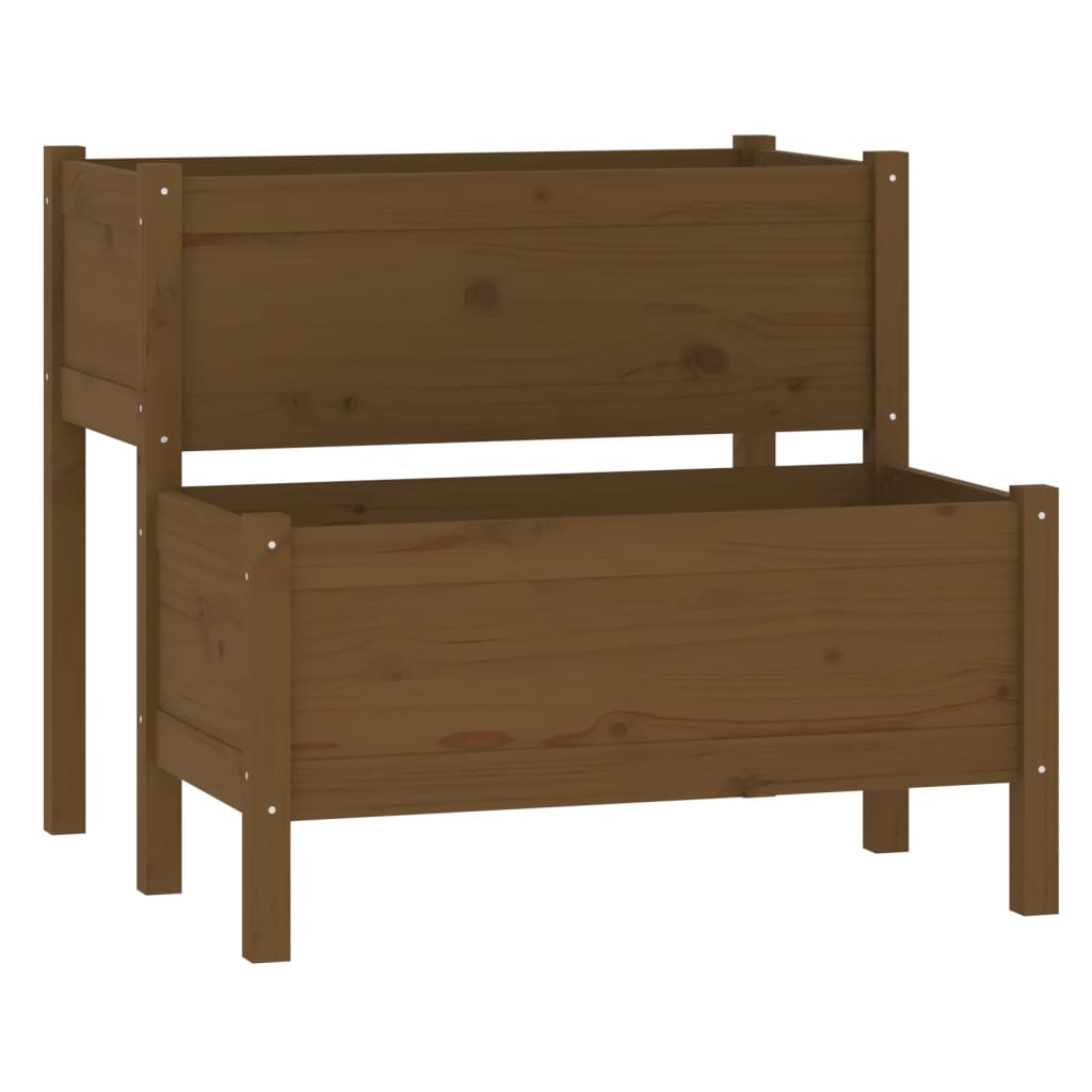 Vidaxl plantenbak 84,5x84x75 cm massief groenhout honingbruin
