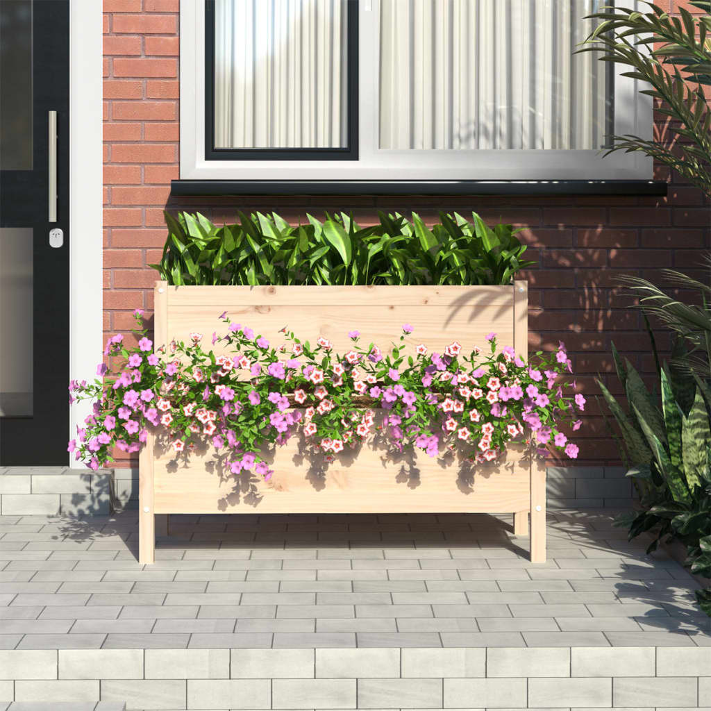 Vidaxl plantenbak 110x84x75 cm massief groenhout