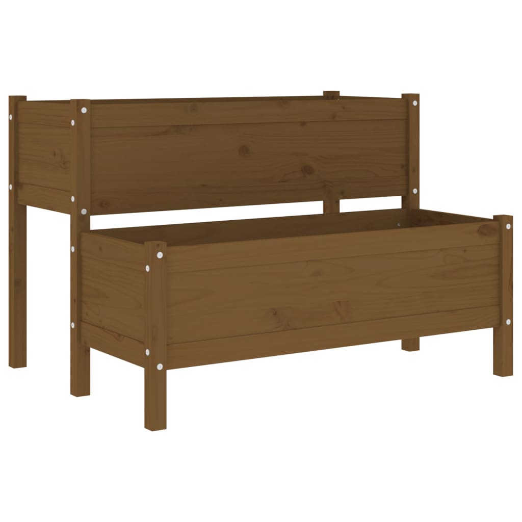 Vidaxl plantenbak 110x84x75 cm massief groenhout honingbruin