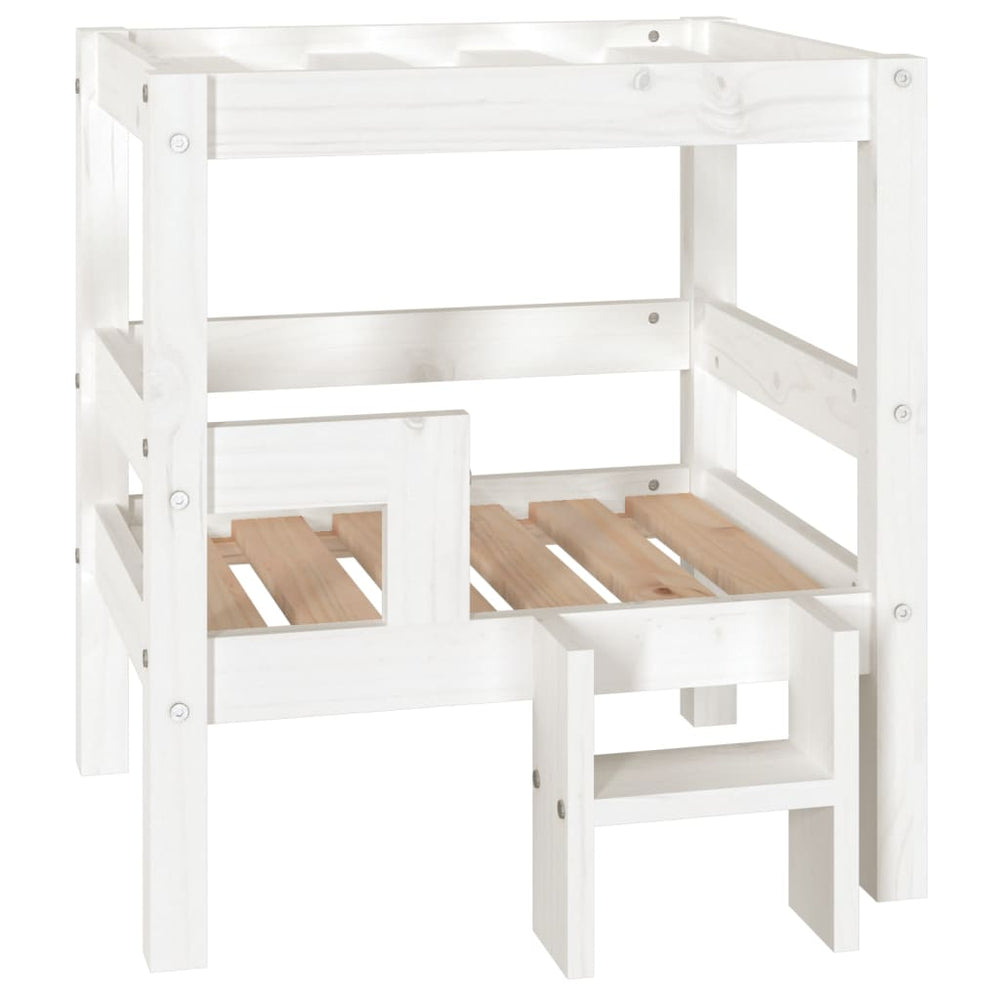 Vidaxl hondenmand 55,5x53,5x60 cm massief groenhout wit