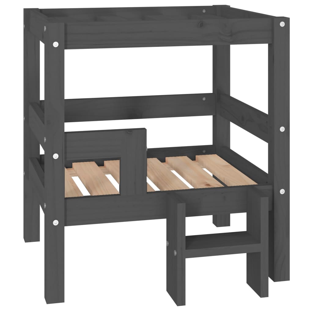 Vidaxl hondenmand 55,5x53,5x60 cm massief groenenhout grijs
