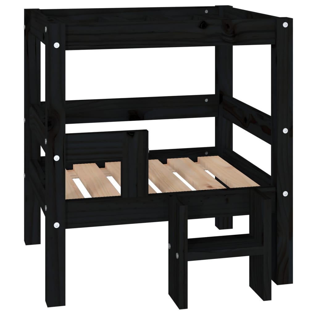 VidaXL Hondenmand 55,5x53,5x60 cm massief groenenhout zwart