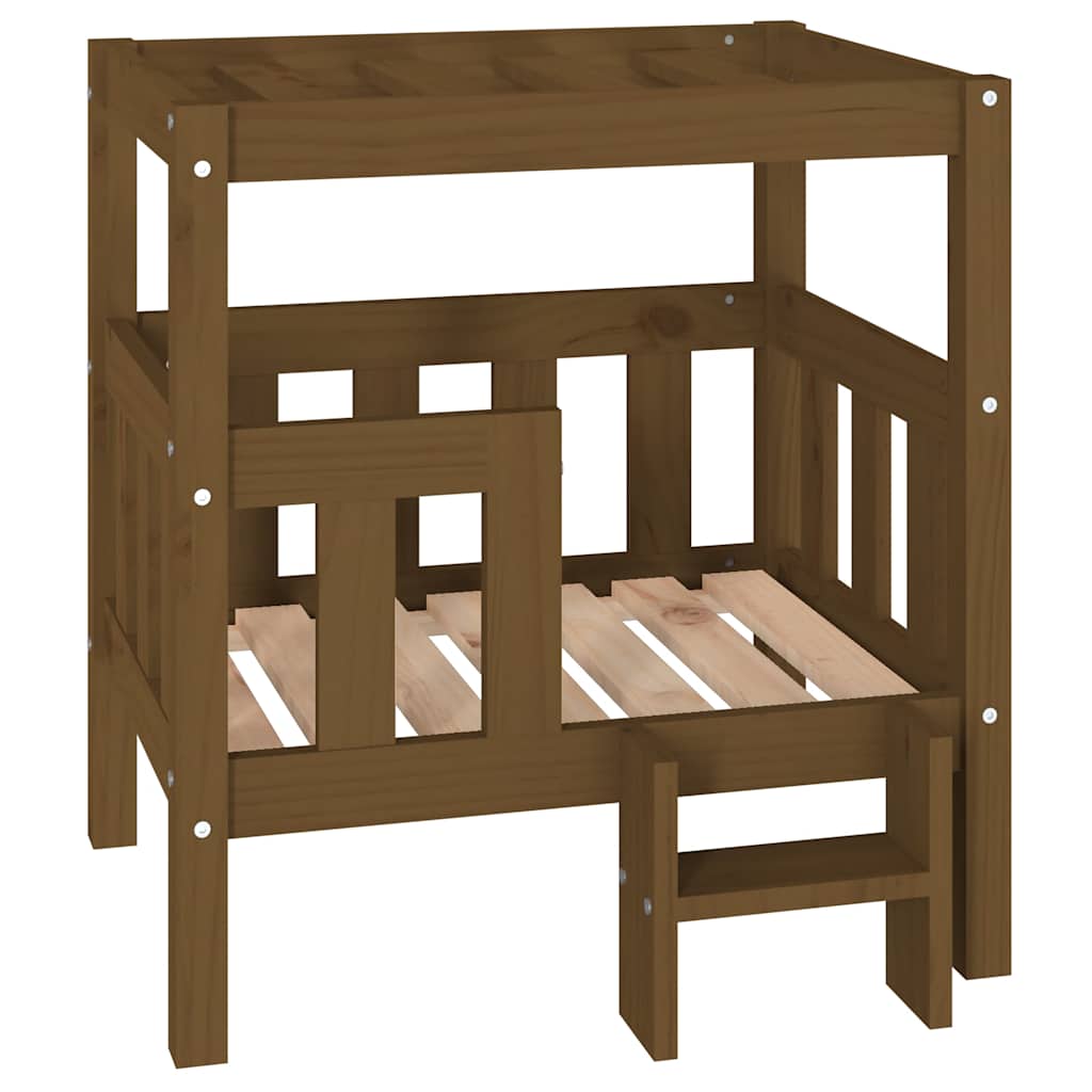 Vidaxl hondenmand 65,5x43x70 cm massief groenhout honingbruin