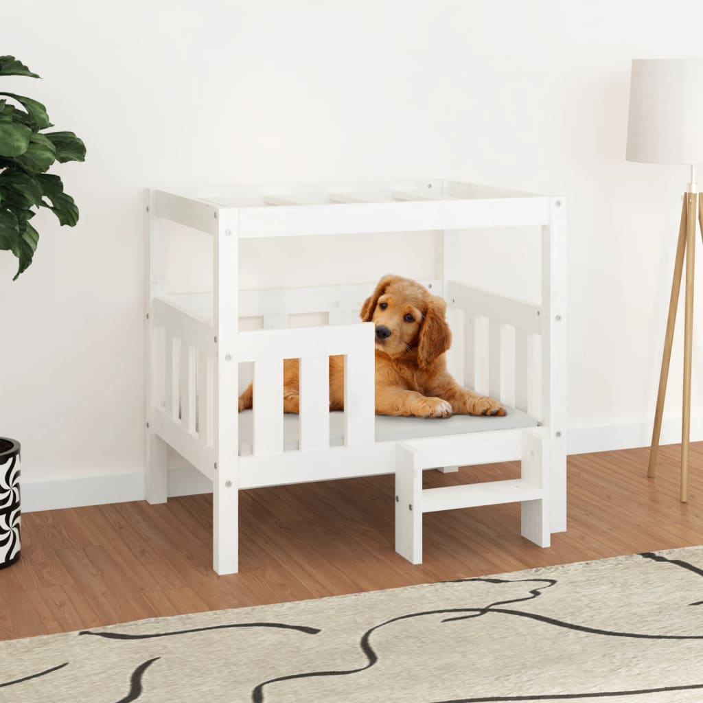 VidaXL Hondenmand 75,5x63,5x70 cm massief groenenhout wit