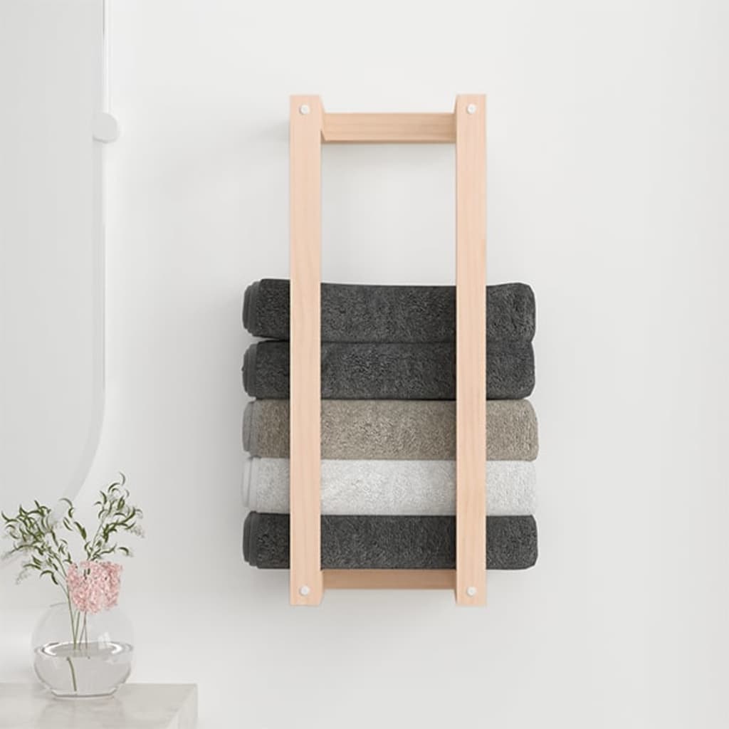 Vidaxl handdoekenrek 23x18x60 cm massief grenenhout