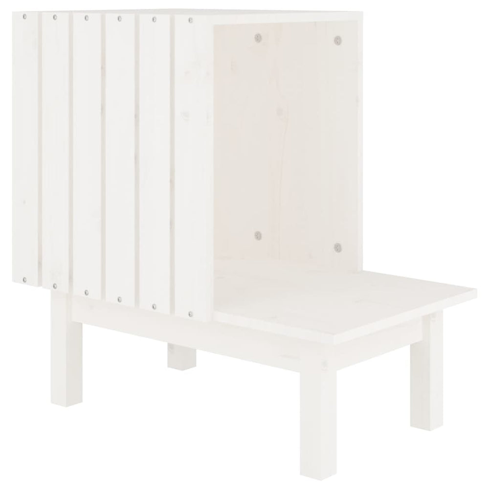 Vidaxl kattenhuis 60x36x60 cm massief groenhout wit