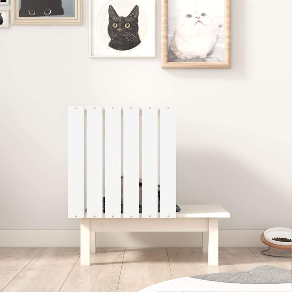Vidaxl kattenhuis 60x36x60 cm massief groenhout wit