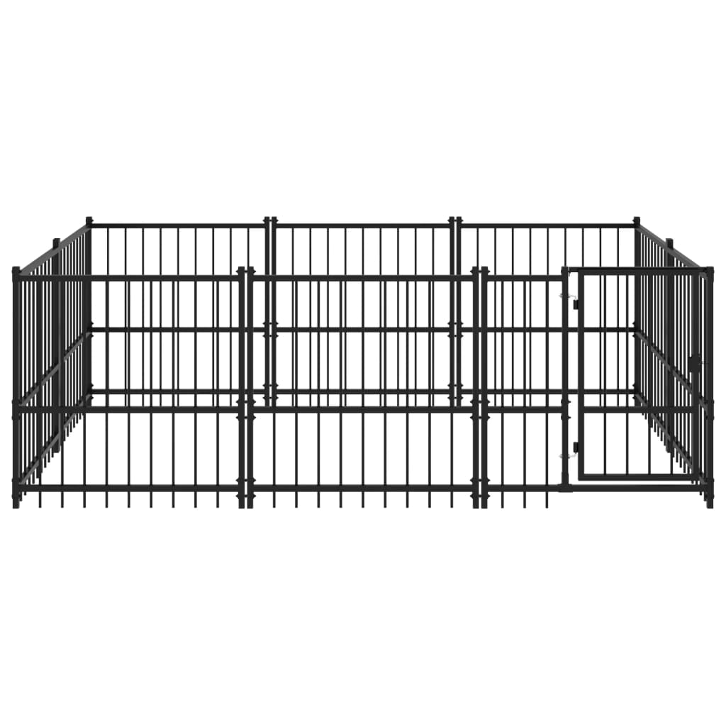 VidaXL Hondenkennel voor buiten 5,63 m² staal