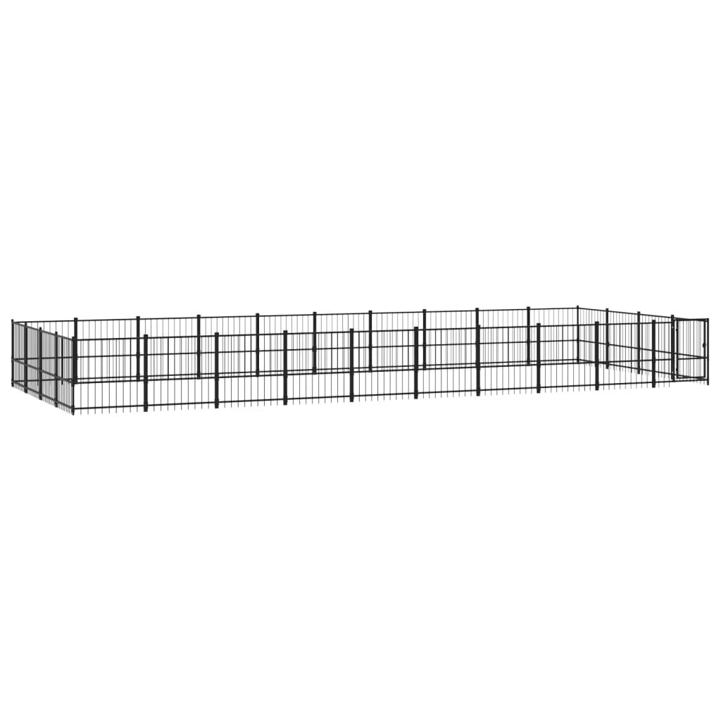 VidaXL Hondenkennel voor buiten 37,64 m² staal