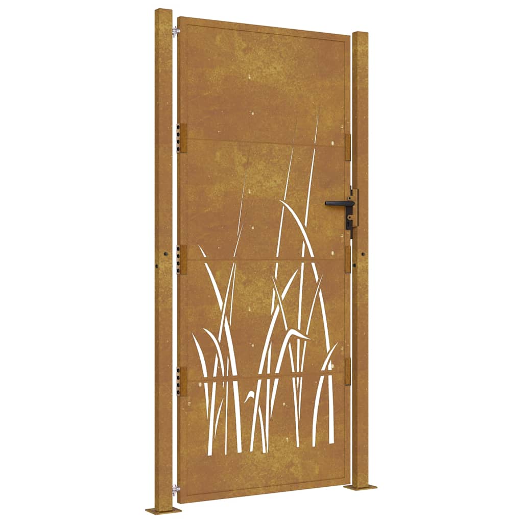 Vidaxl poort grasontwerp 100x200 cm cortenstaal