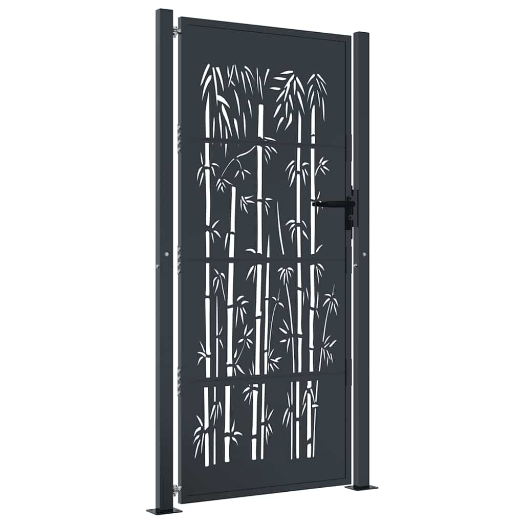 Vidaxl poort met bamboe-ontwerp 100x200 cm staal antracietkleurig