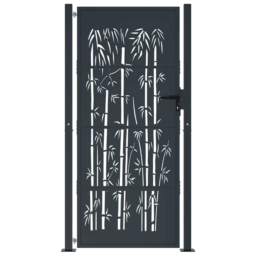 Vidaxl poort met bamboe-ontwerp 100x200 cm staal antracietkleurig