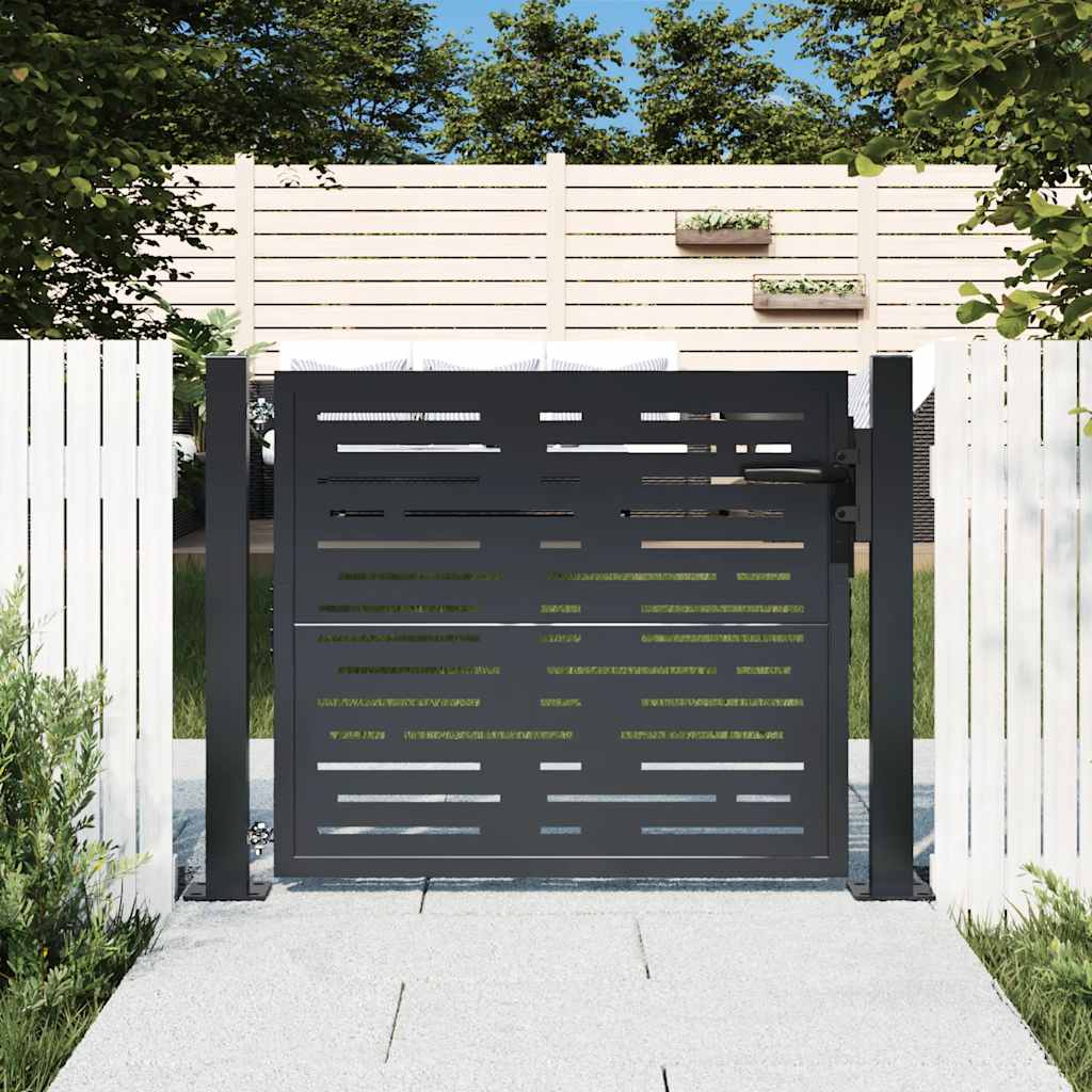 Vidaxl poort 105x105 cm met vierkant staal antracietkleurig