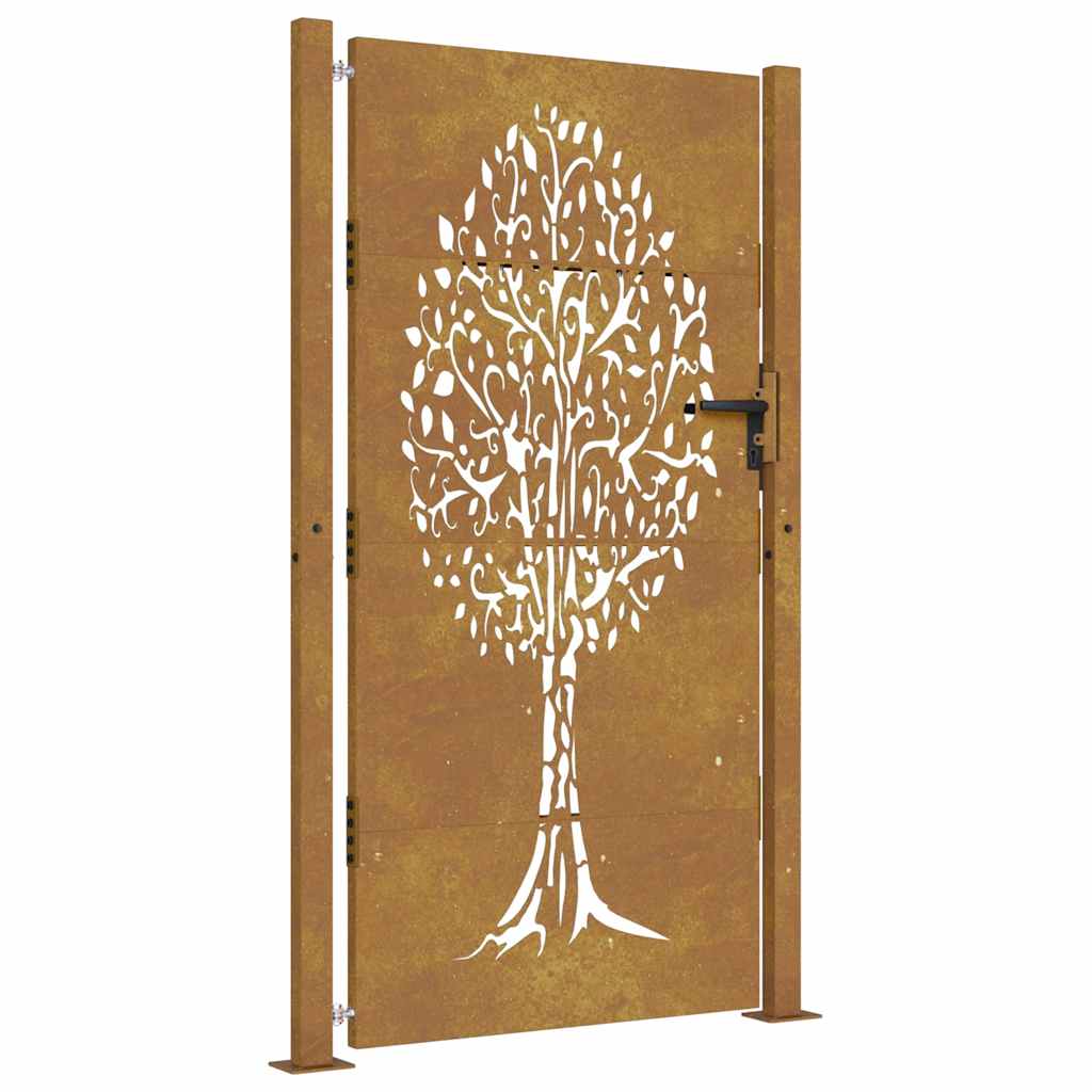 Vidaxl poort 105x205 cm cortenstaal giek ontwerp