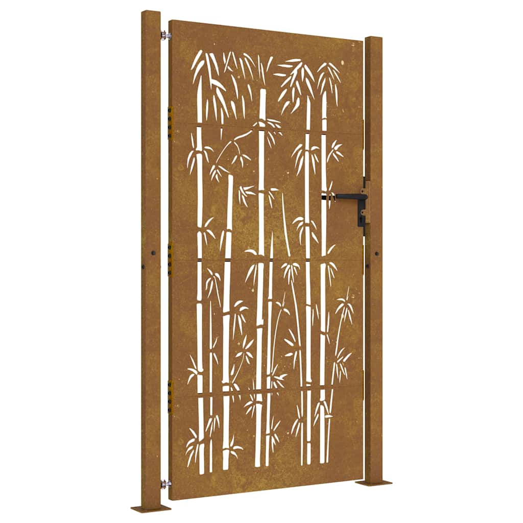Vidaxl poort 100x200 cm bamboe-ontwerp cortenstaal