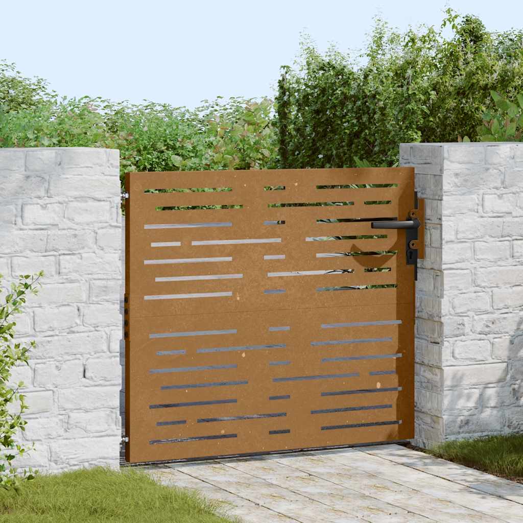 Vidaxl poort 85x100 cm vierkant cortenstaal