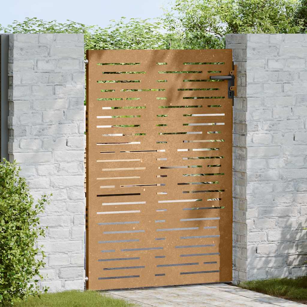 Vidaxl poort 85x150 cm vierkant cortenstaal