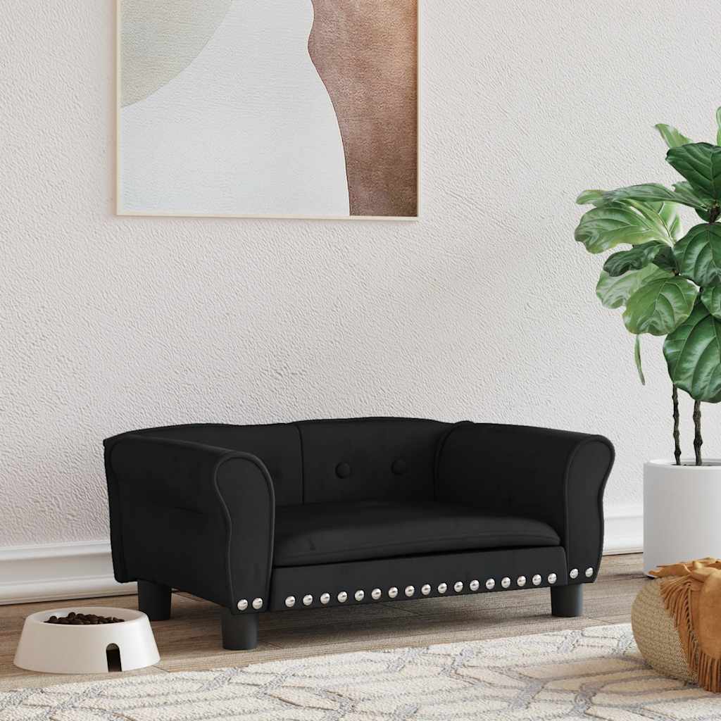 Vidaxl hondenmand 70x45x30 cm fluweel zwart
