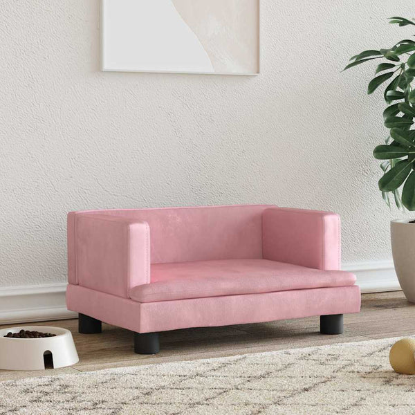 Vidaxl hondenmand 60x40x30 cm fluweel roze