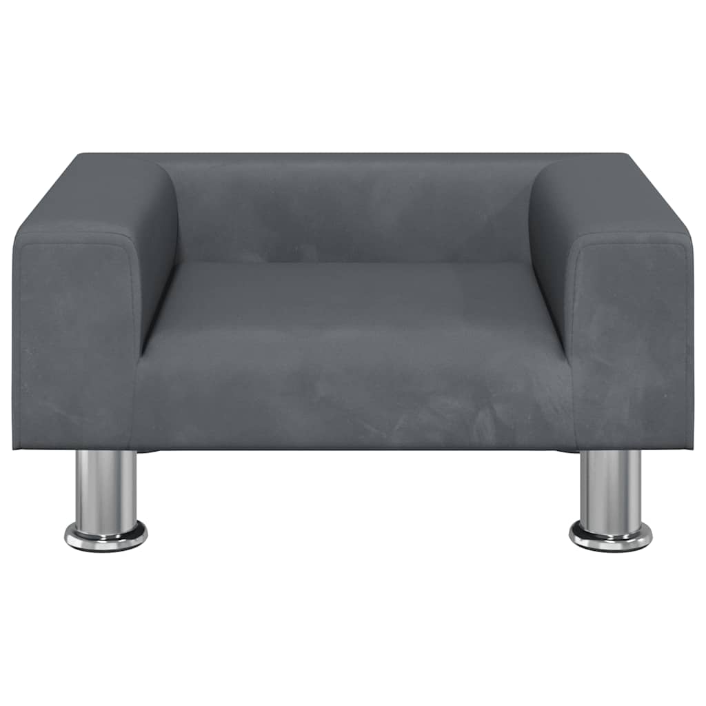 Vidaxl hondenmand 50x40x26,5 cm fluweel donkergrijs