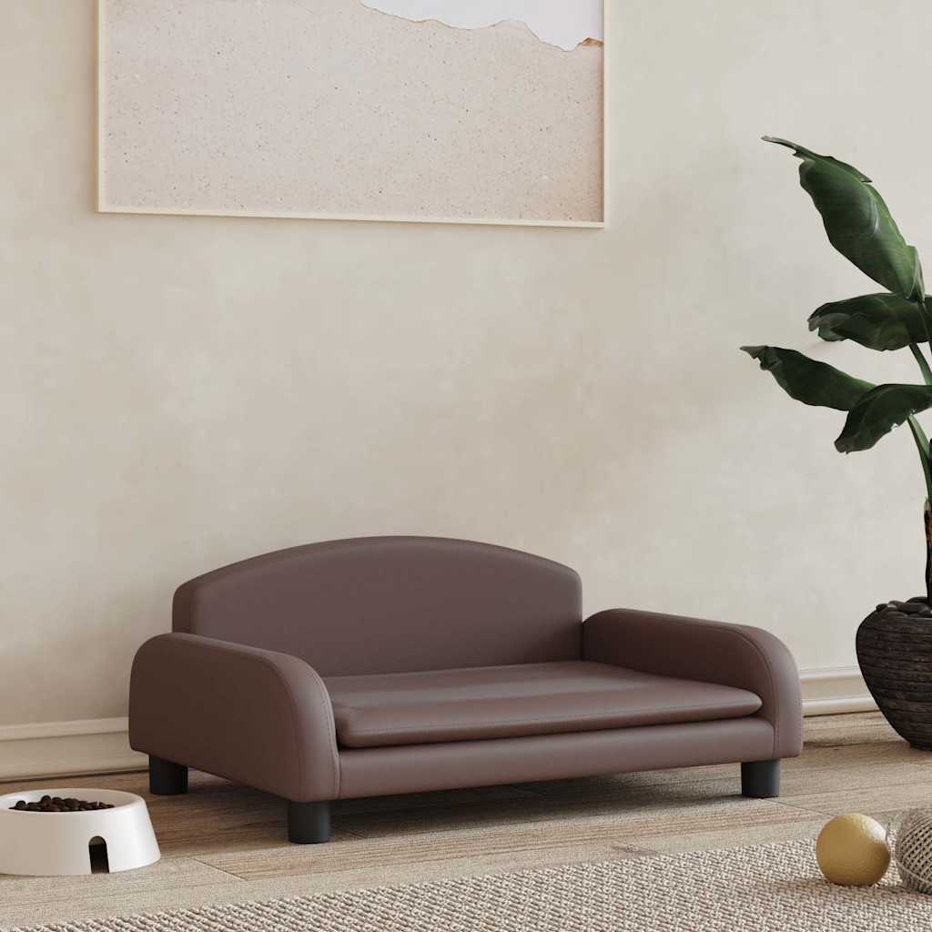 Vidaxl hondenmand 70x45x30 cm kunstleer bruin
