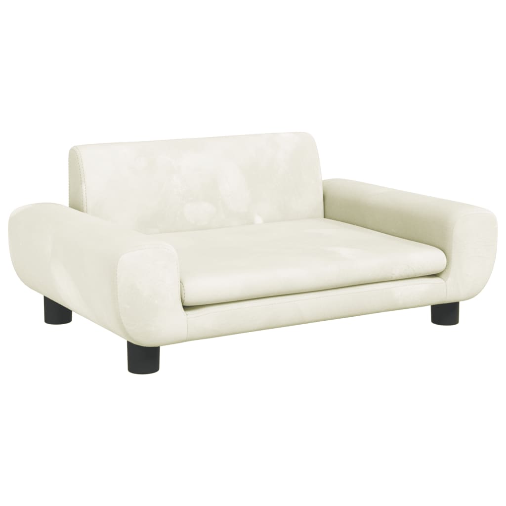 Vidaxl hondenmand 70x45x33 cm fluweel crèmekleurig