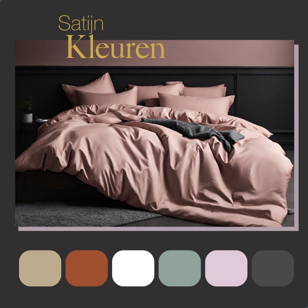 Ten cat katoen satijnen eenpersoons dekbedovertrek 140x200 220 cm blush roze