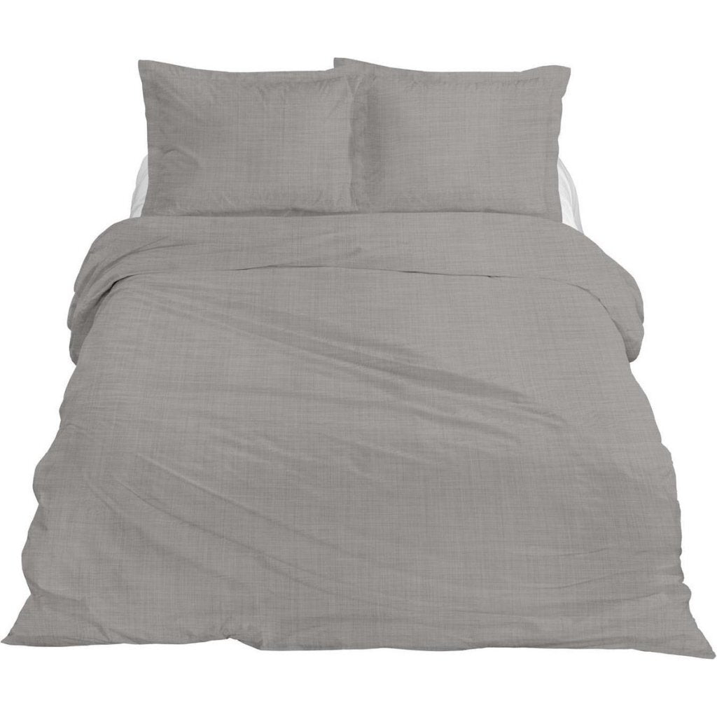 Ten cat premium linnen eenpersoons dekbedovertrek 140x200 220 cm wolkgrijs