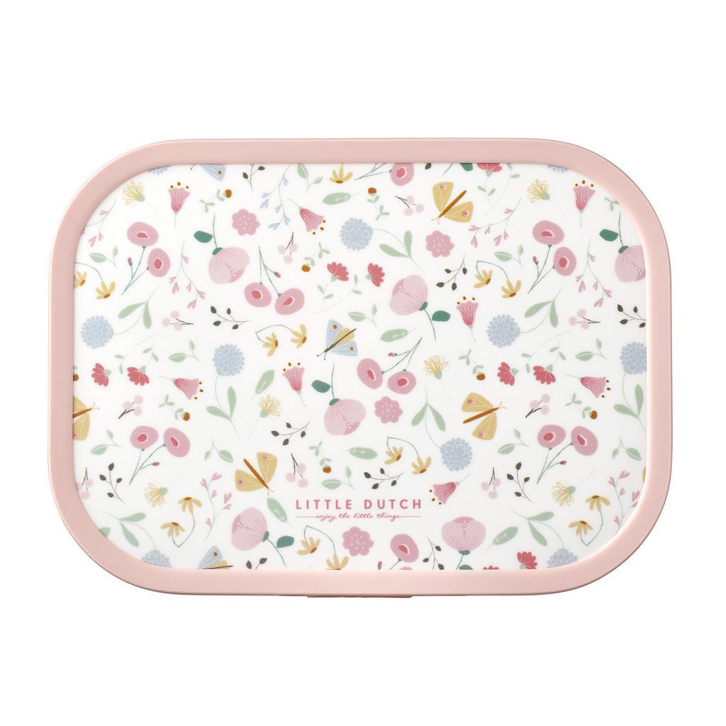 Mepal campus lunchbox little dutch flowers and butterflies roze wit