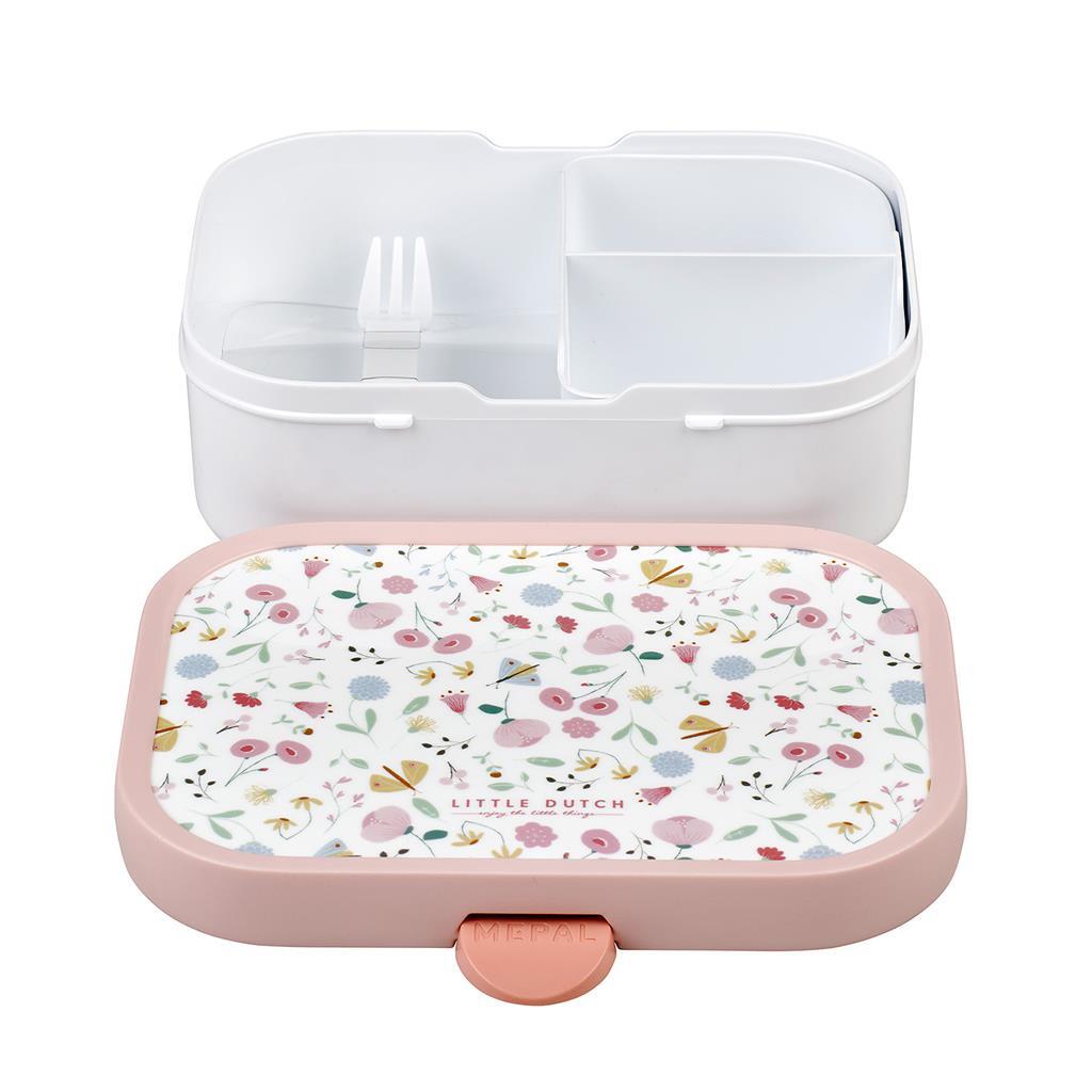Mepal campus lunchbox little dutch flowers and butterflies roze wit