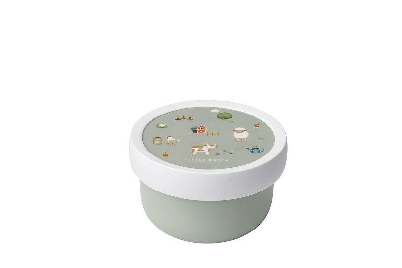 Mepal fruitbox campus little dutch - 300 ml - inclusief fruitvorkje - sluit goed af - snackdoosje - little farm