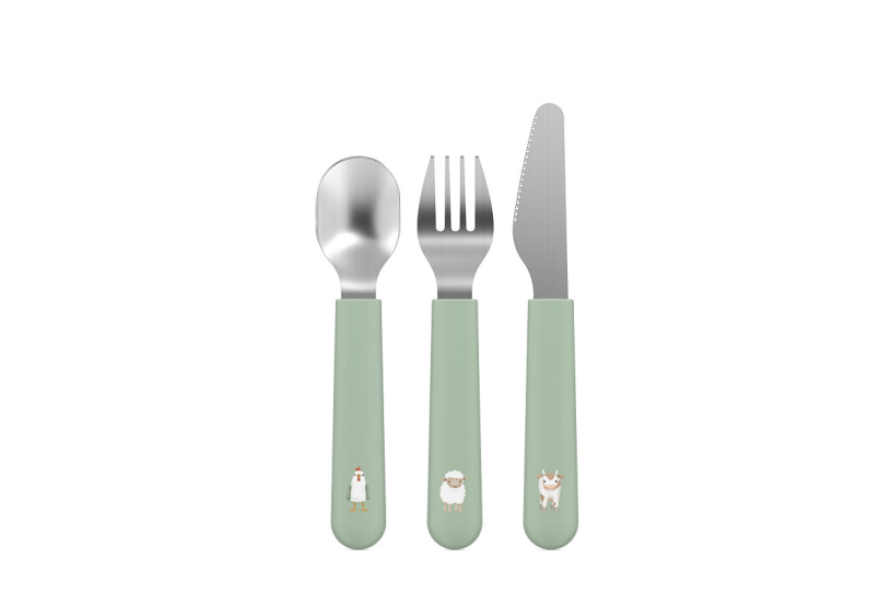 Mepal mio kinderbestek little dutch - 3-delig. vork. mes en lepel - roestvrij staal - kinderservies - little farm