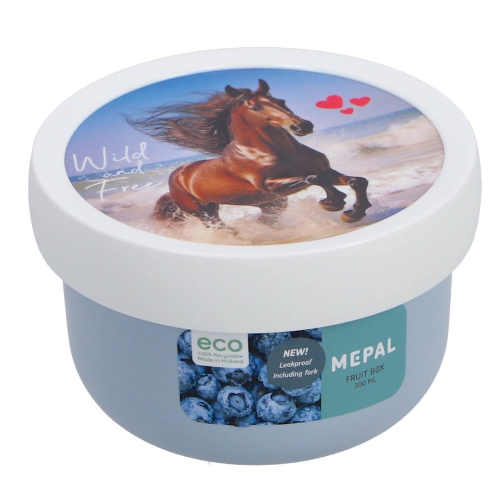 Mepal campus fruitbox 300 ml wild paard wit blauw
