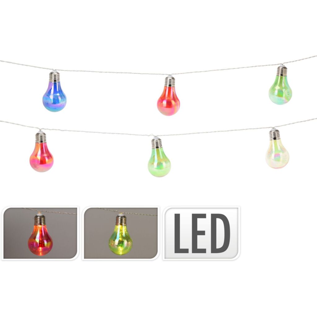 Basic led feestverlichting 10 lampjes veelkleurig
