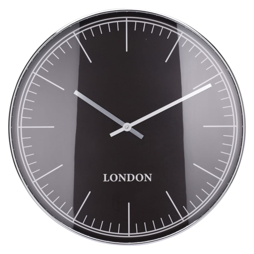HS Collection HS Collection Wandklok London zilver zwart